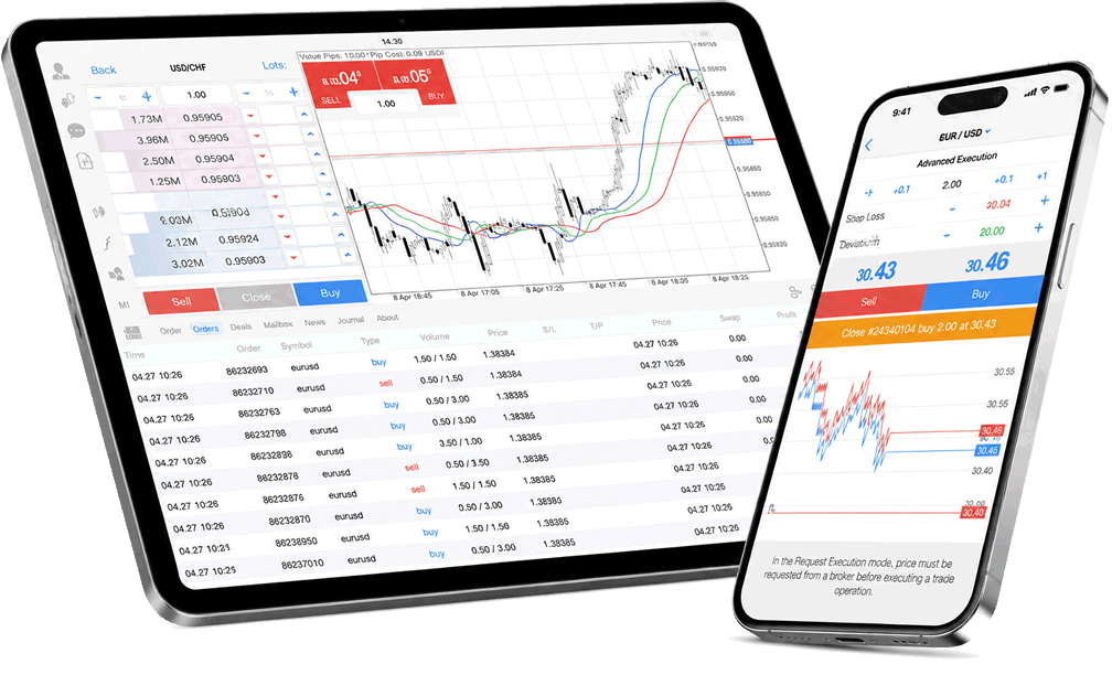 MetaTrader 5 precious metals trading interface